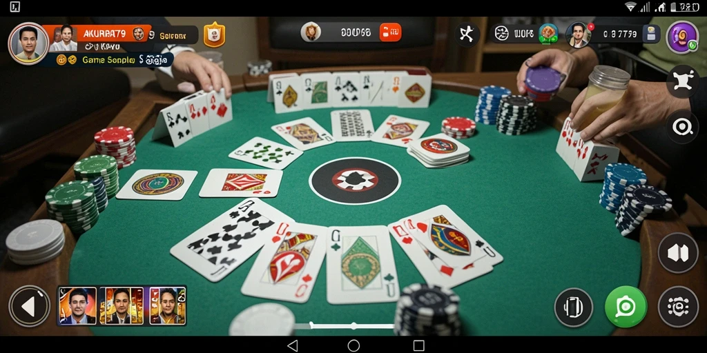 Screenshot gameplay seru AKURAT79 menampilkan momen menarik dari permainan Gaple.