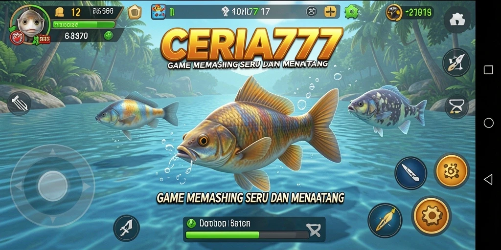 Menampilkan gameplay CERIA777 yang mendebarkan dengan aksi memancing yang seru.