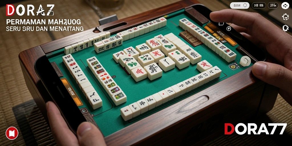 Tampilan gameplay seru DORA77 dalam permainan Mahjong