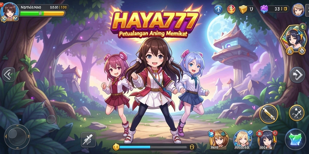 Screenshot gameplay HAYA777 menampilkan karakter anime dalam aksi.