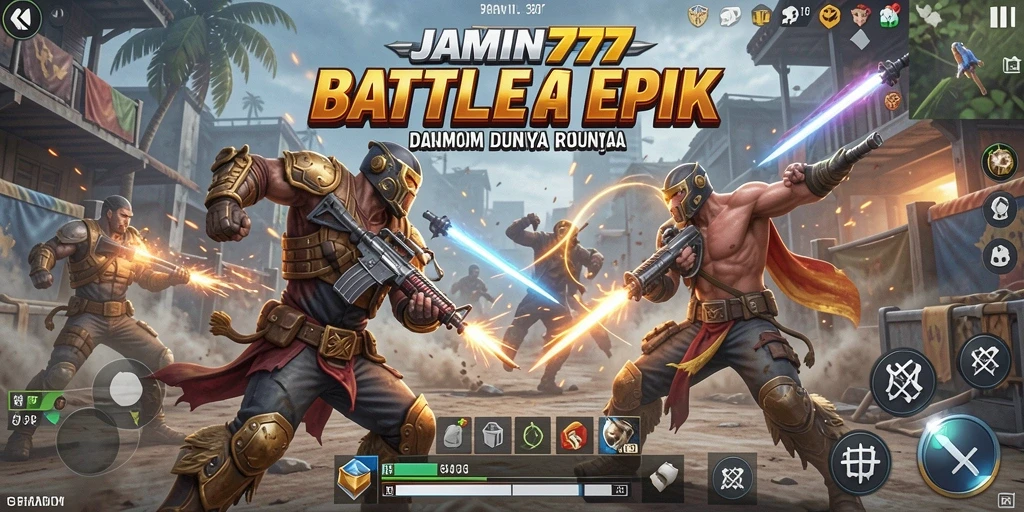 Tangkapan layar menunjukkan aksi seru dalam pertempuran Battle Royale.