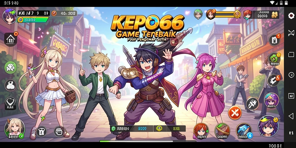 Tampilan gameplay menarik dalam KEPO66 dengan karakter anime ikonik.