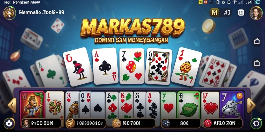 Screenshot gameplay domino di MARKAS789 yang sangat seru dan interaktif.