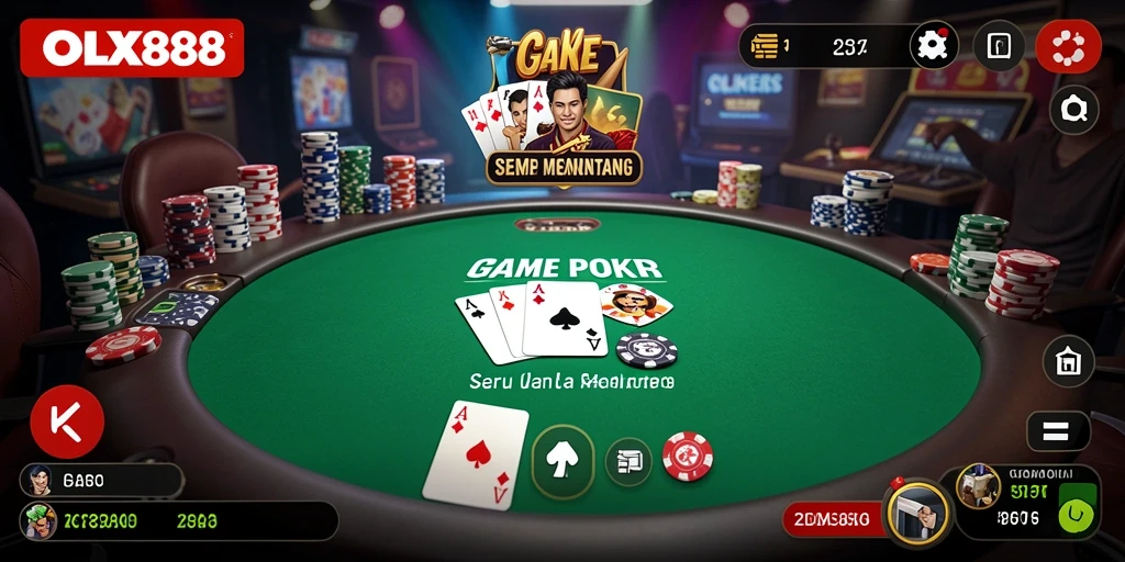 Tampilan gameplay Poker yang menarik dan interaktif.