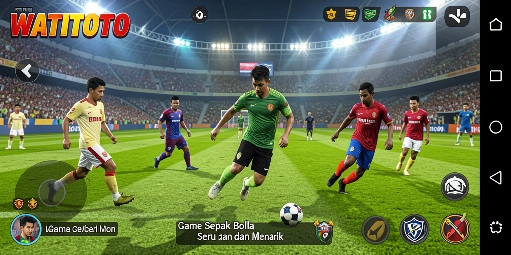 Tangkapan layar menunjukkan aksi pertandingan sepak bola yang mendebarkan.